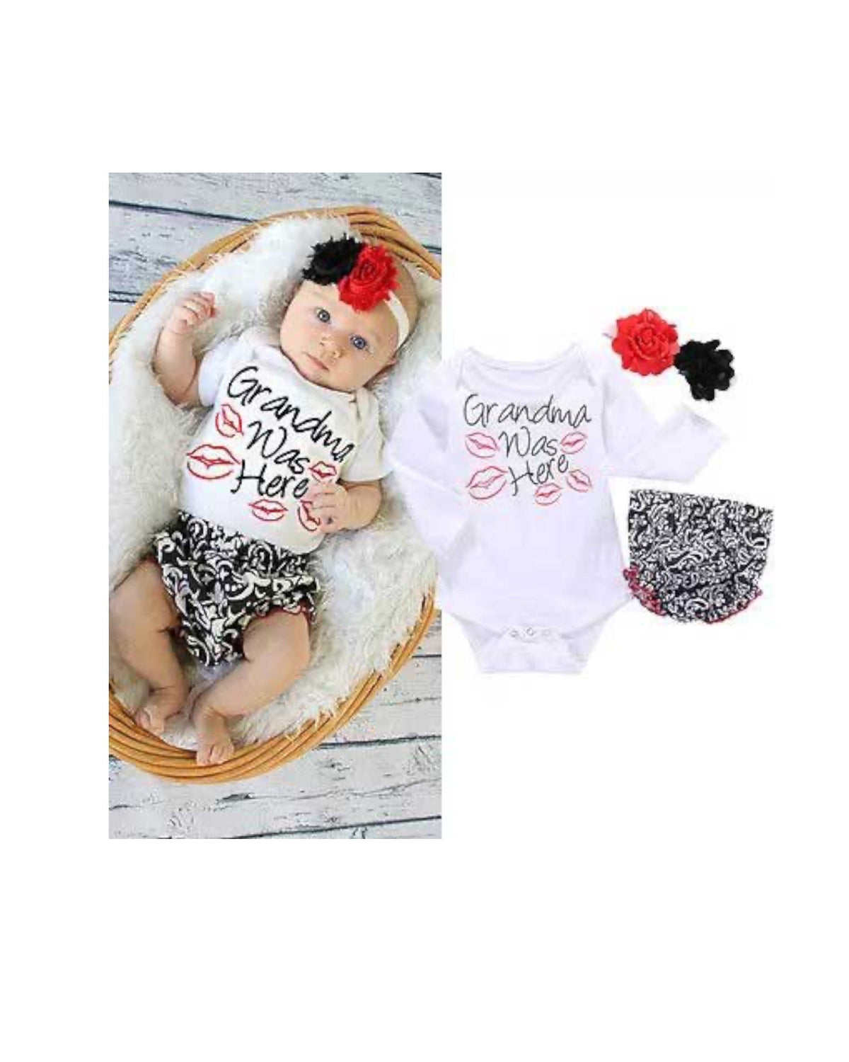 Grandma Was Here Onesie 3 Pc.set.