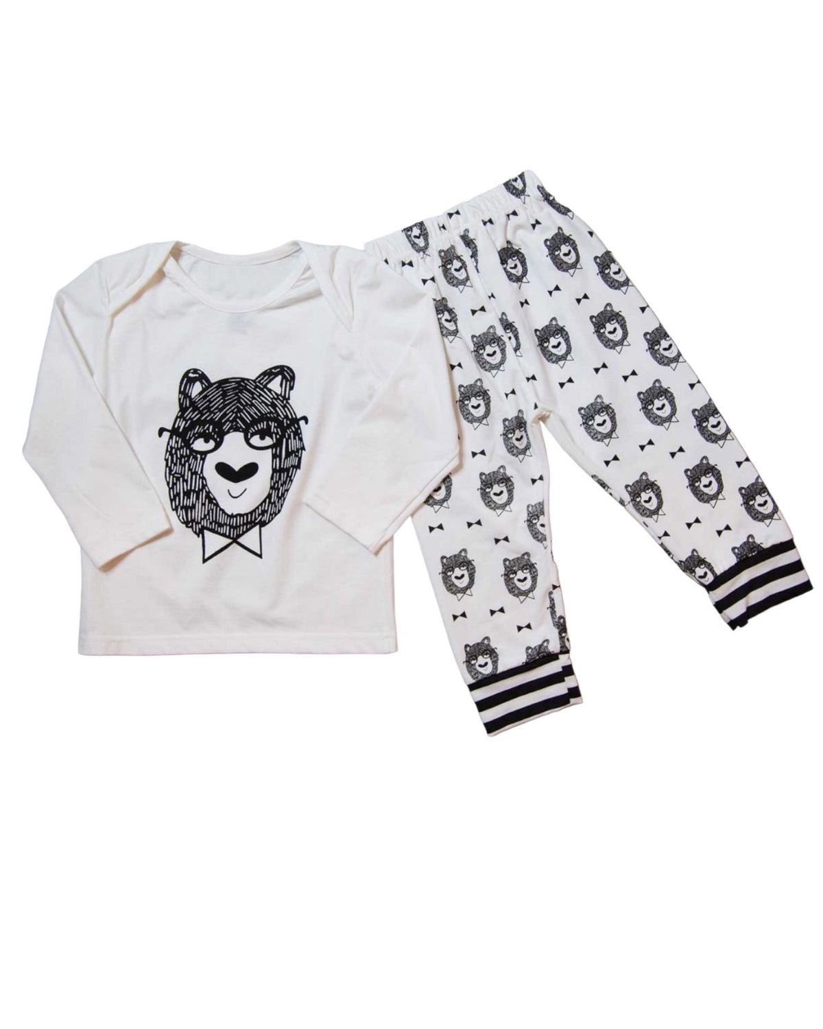 A Bear Wearing Glasses And A Bow-tie 2 Pc Set