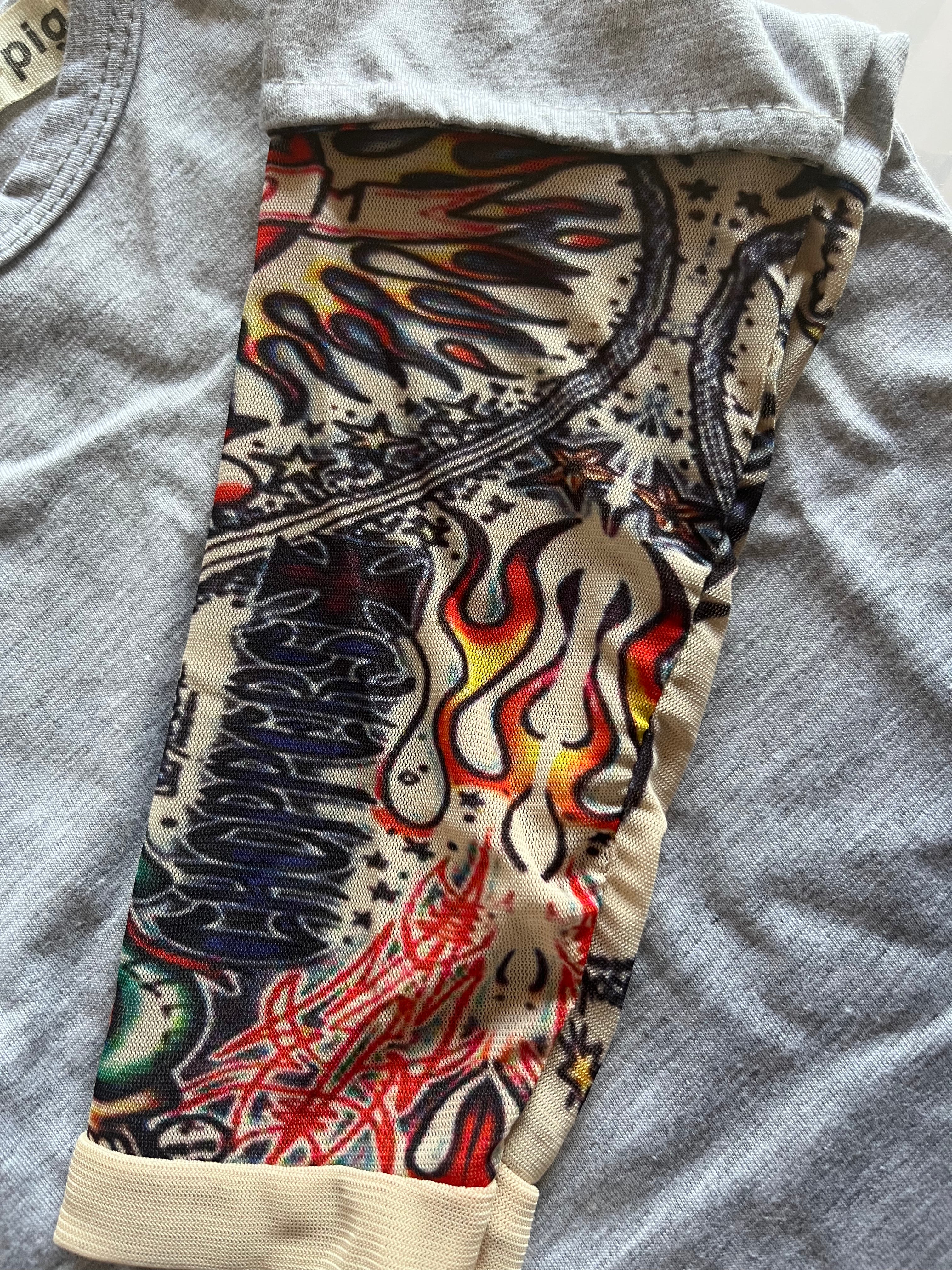 Grey Tattoo Long-Sleeve Onesie