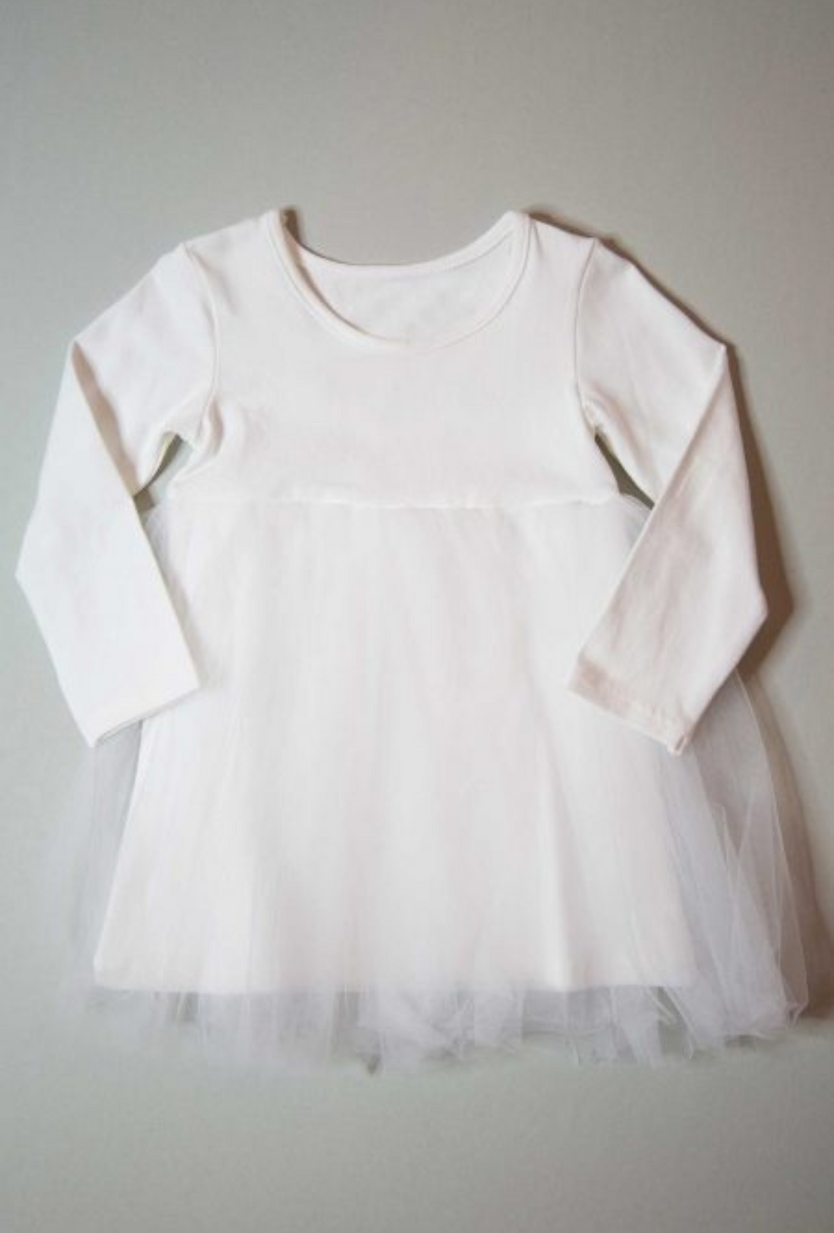 Long Sleeve Tutu dress. - Marshmallow White