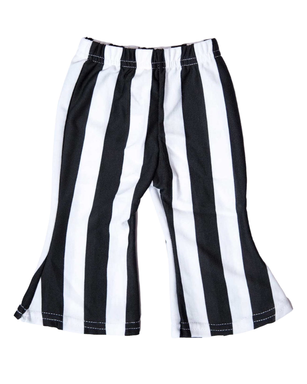 Boho Black And White Striped Bell Bottoms.
