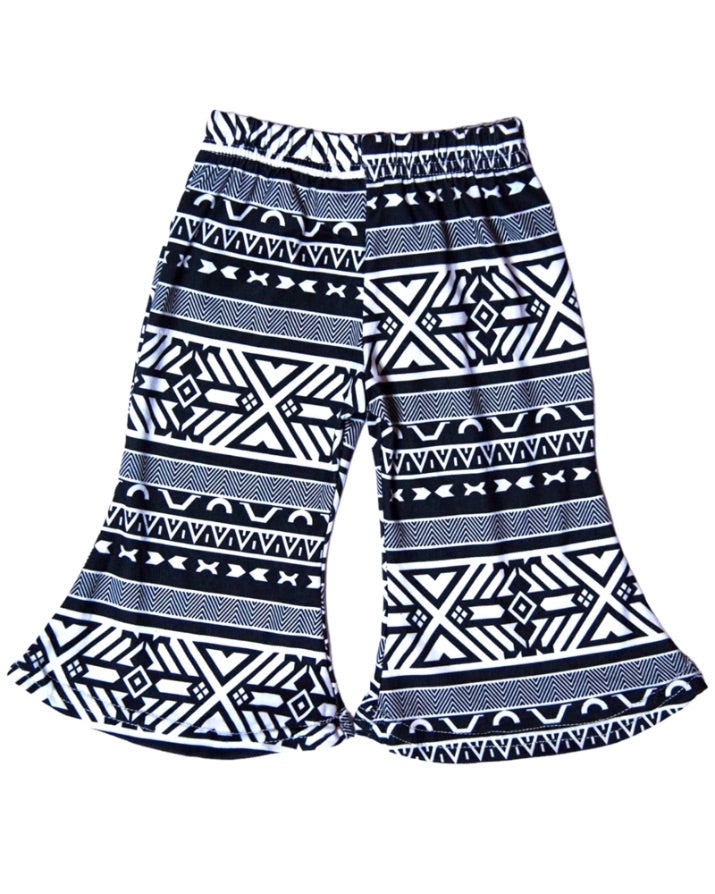 Aztec Black And White Bell Bottoms