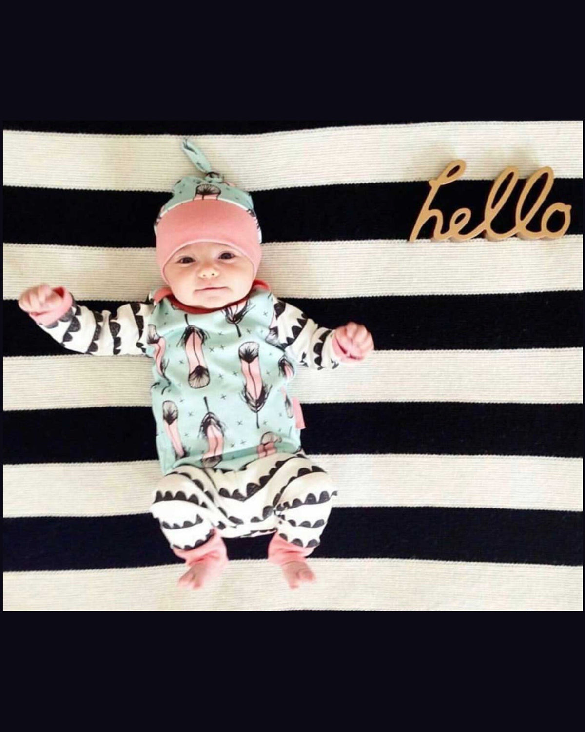 Pink And Mint Green 3 Pc Jammy Set