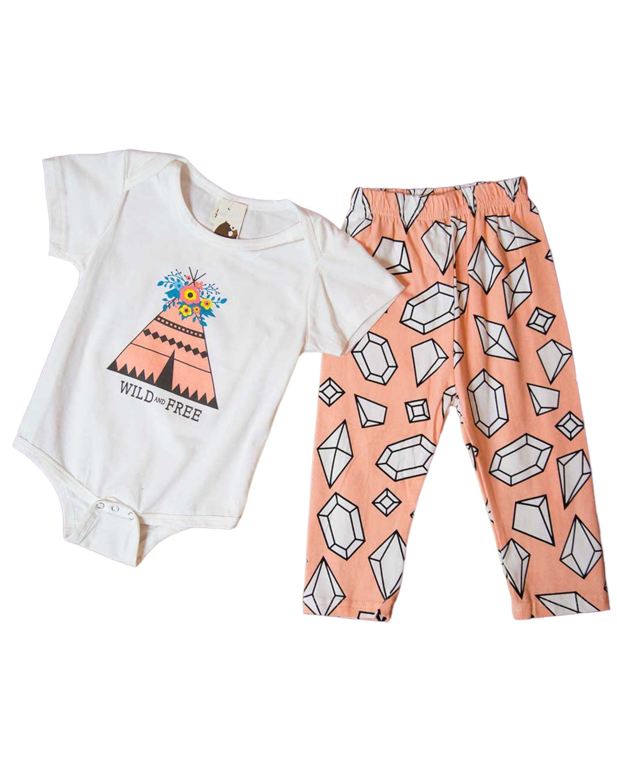 Wild And Free Onesie And Pant Set.