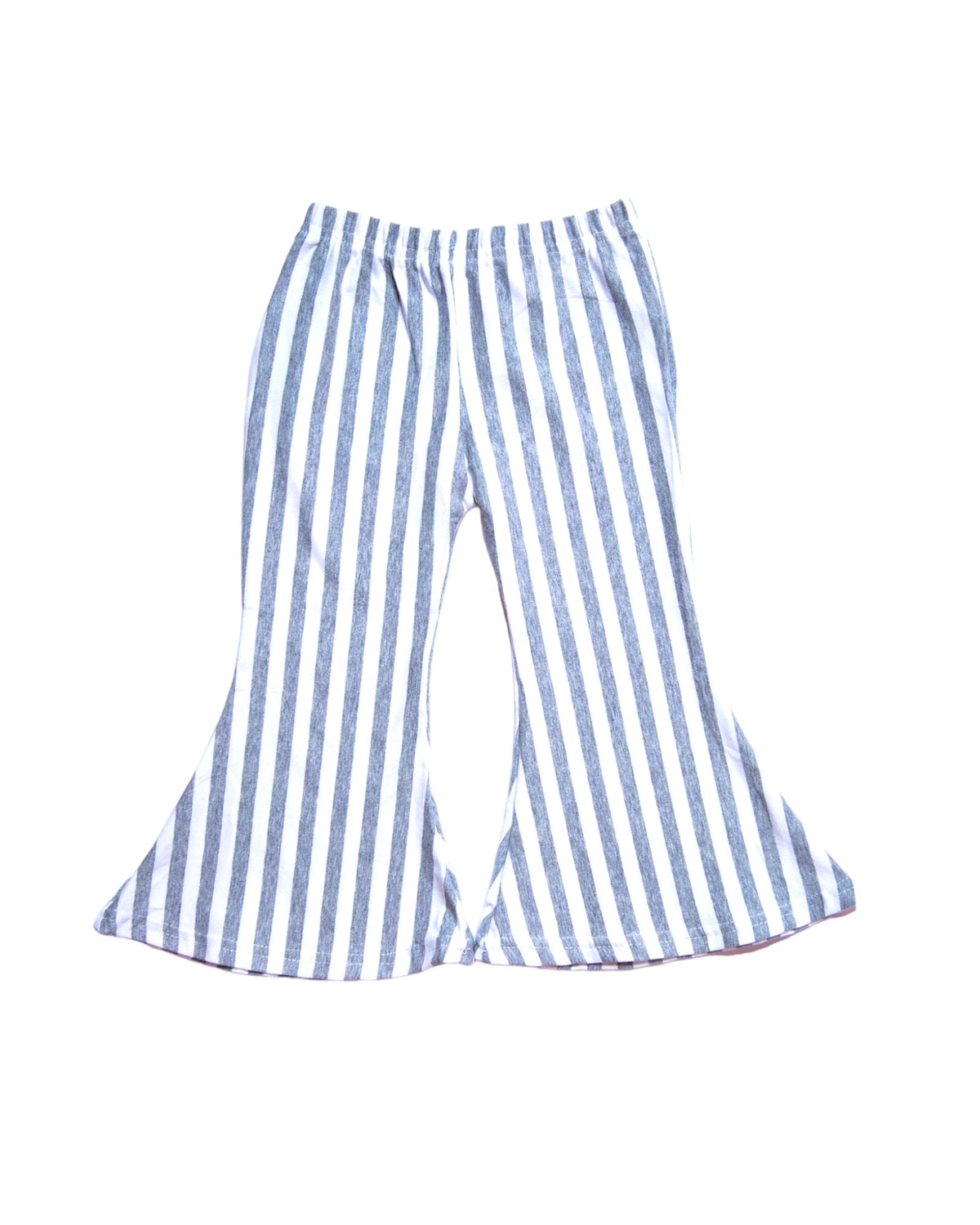 Gray And White Boho Bell Bottoms