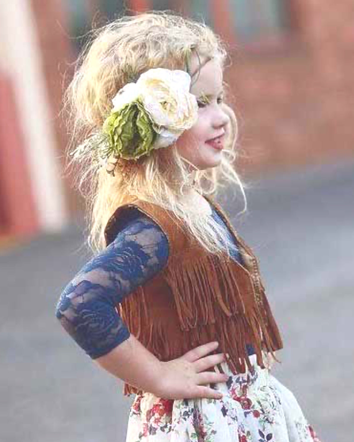 Boho Fringed Suede Crop Vest